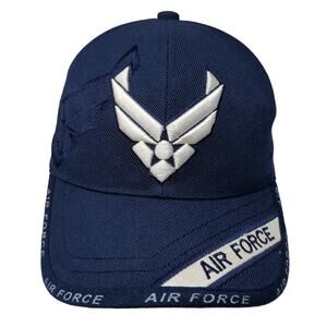 Air Force Strapback Baseball Cap Blue One Size Adjustable Embroidered Sports Cap